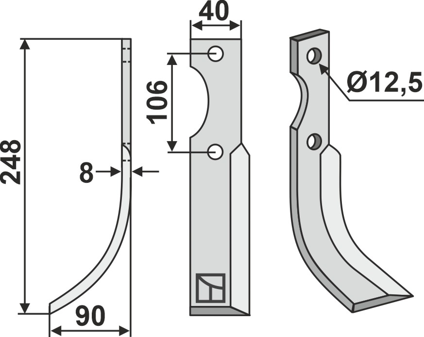 Blade 248x40mm, left geeignet für: Maletti blade