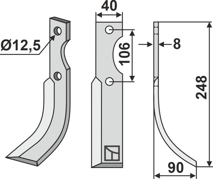 Blade 248x40mm, right geeignet für: Maletti blade