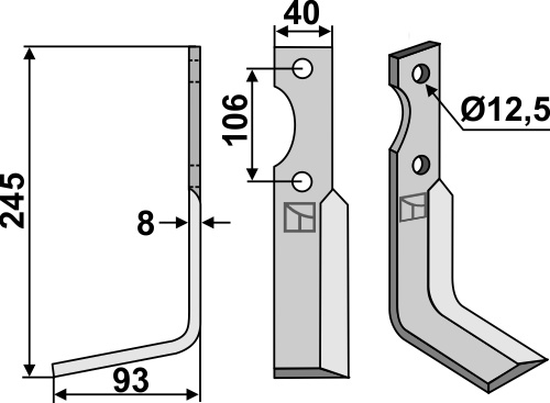 Blade 245x40mm, left geeignet für: Maletti blade