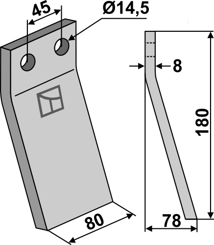 Rotary tine 180x80mm geeignet für: Maletti blade