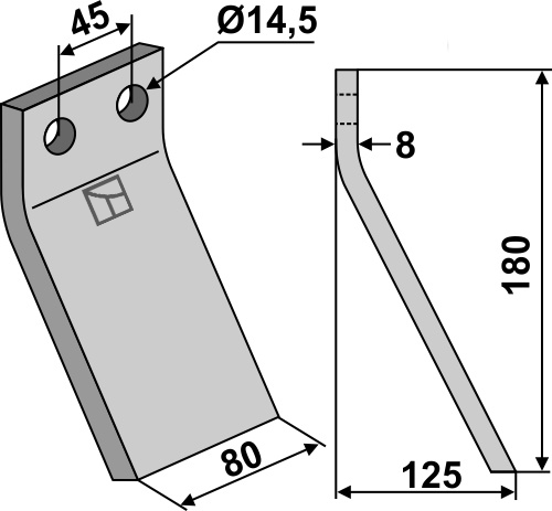 Rotary tine 180x80mm geeignet für: Maletti blade