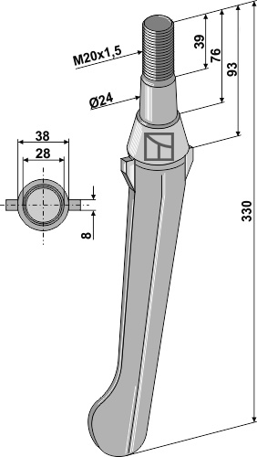 Diente de grada rotativa geeignet für: Lely diente de grada rotativa