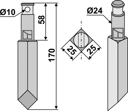 Rotortanden 170mm geeignet für: Falc freesmes