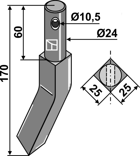Rotortanden 170mm, links geeignet für: Falc freesmes